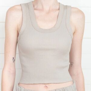 Brandy Melville Beige Cropped Tank Top